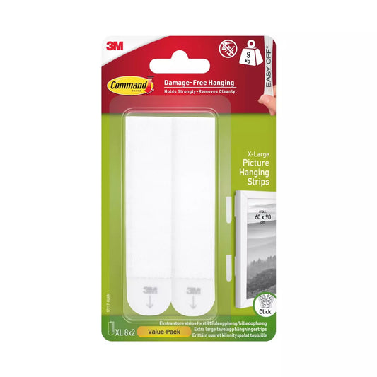 Command Picture & Frame Hanging Strips Value Pack Xtra Large White - 4 Pairs