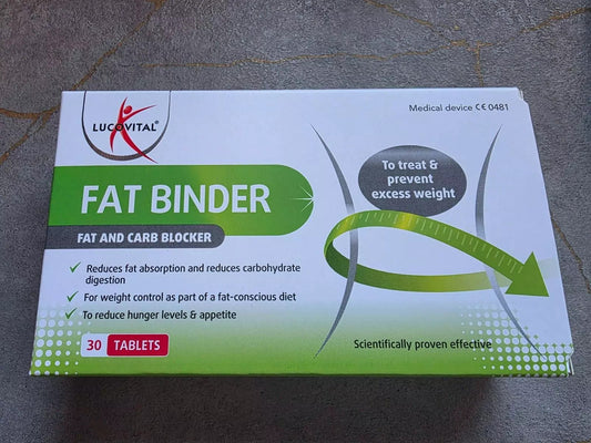 LUCOVITAL FAT BINDER Fat & Carb Blocker Weight Loss 30 Tablets 5-15 Days Supply