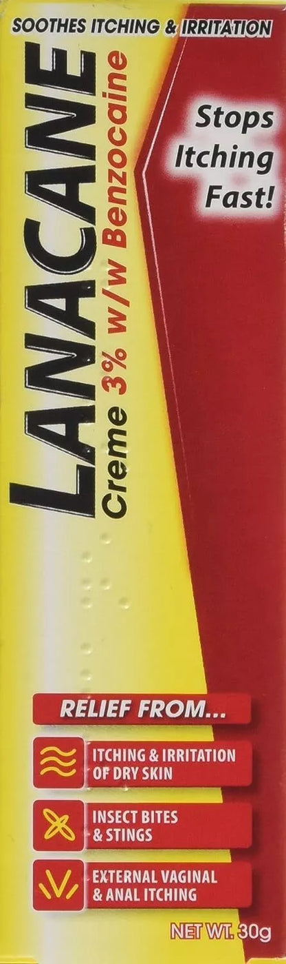 Lanacane Medicated Cream Tube, 30g