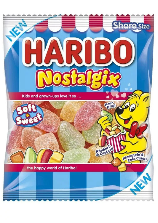 Haribo Nostalgix Sugar Coated Fruit & Cola Flavour Jelly Sweets 175g