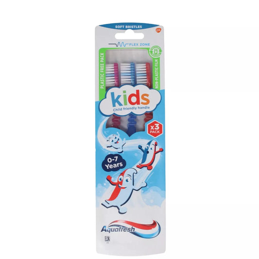 Aquafresh Kids (0-7 Years) Soft Bristles Toothbrush 3 Pack