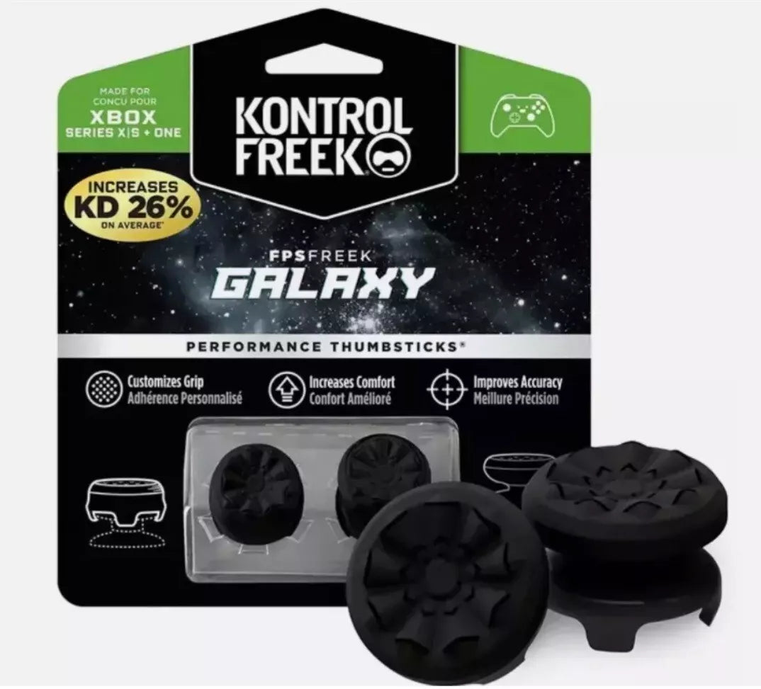 KontrolFreek FPS Freek Galaxy Black for Xbox One and Xbox Series X Controller | 2 Performance Thumbsticks | 1 High-Rise, 1 Mid-Rise | White
