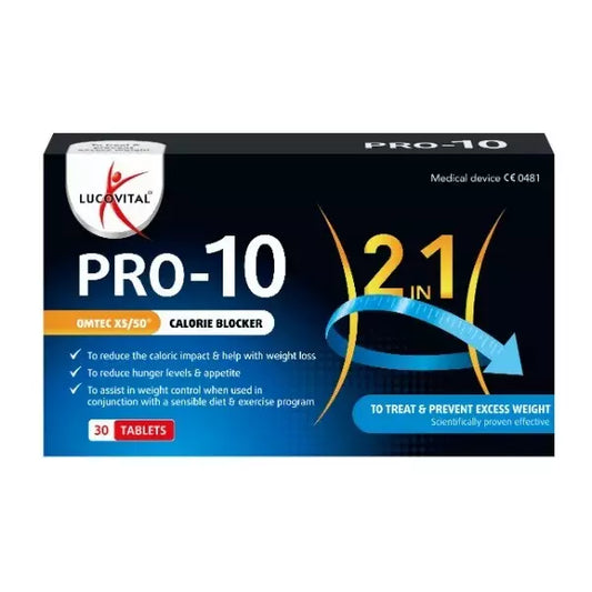 Lucovital Pro-10 Fat Binder Weight Loss Calorie Blocker 30 Diet Tablets