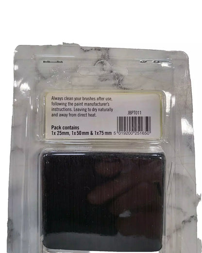 Job Done 3 Piece Soft Grip Paint Brush Set Painting 25, 50, 75mm Set
