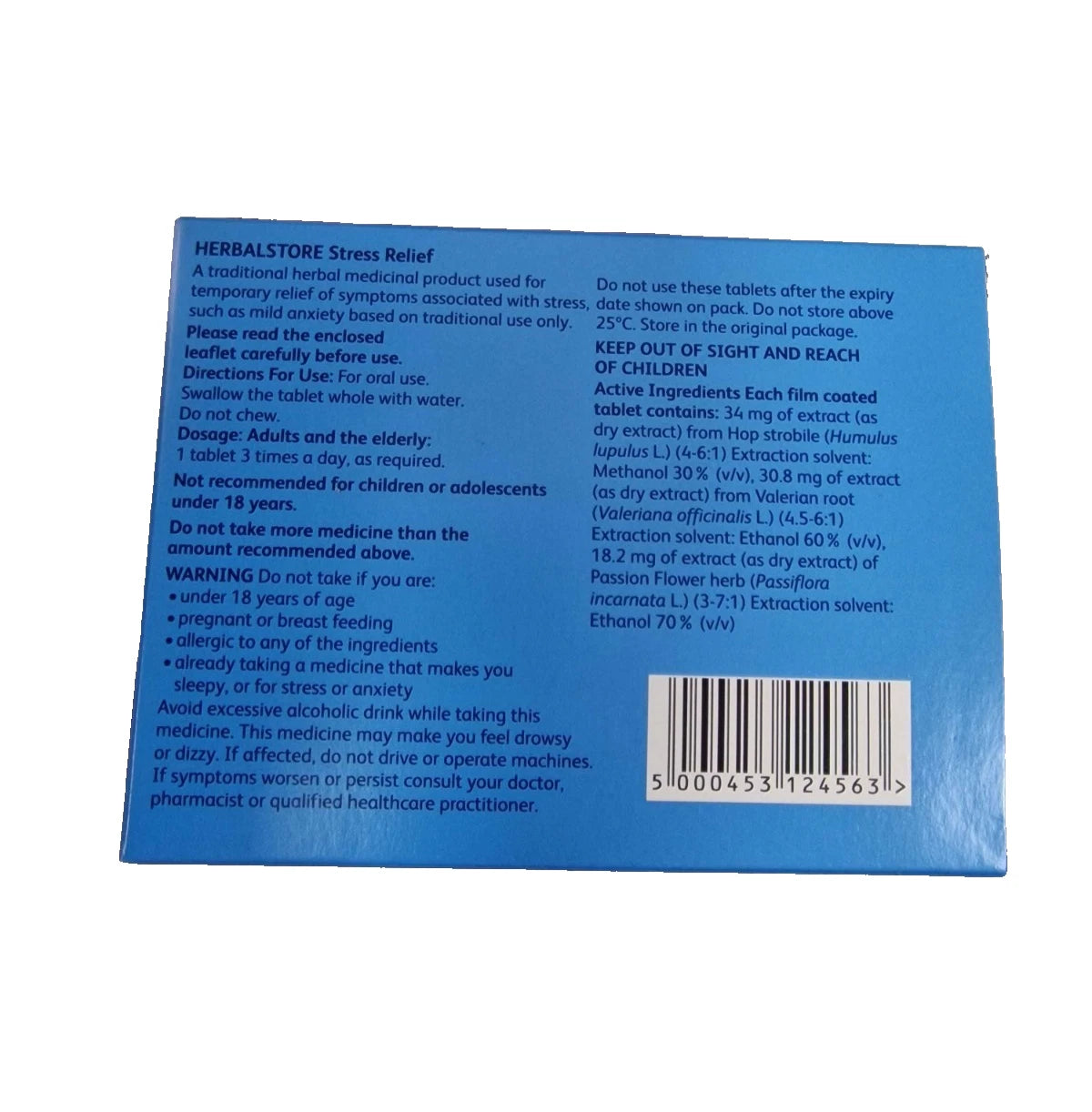 HerbalStore Stress Relief Tablets Traditional Herbal 48 Pack