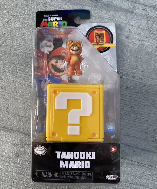 Super Mario Bros Movie Minifigure and Question Block - Tanooki Mario