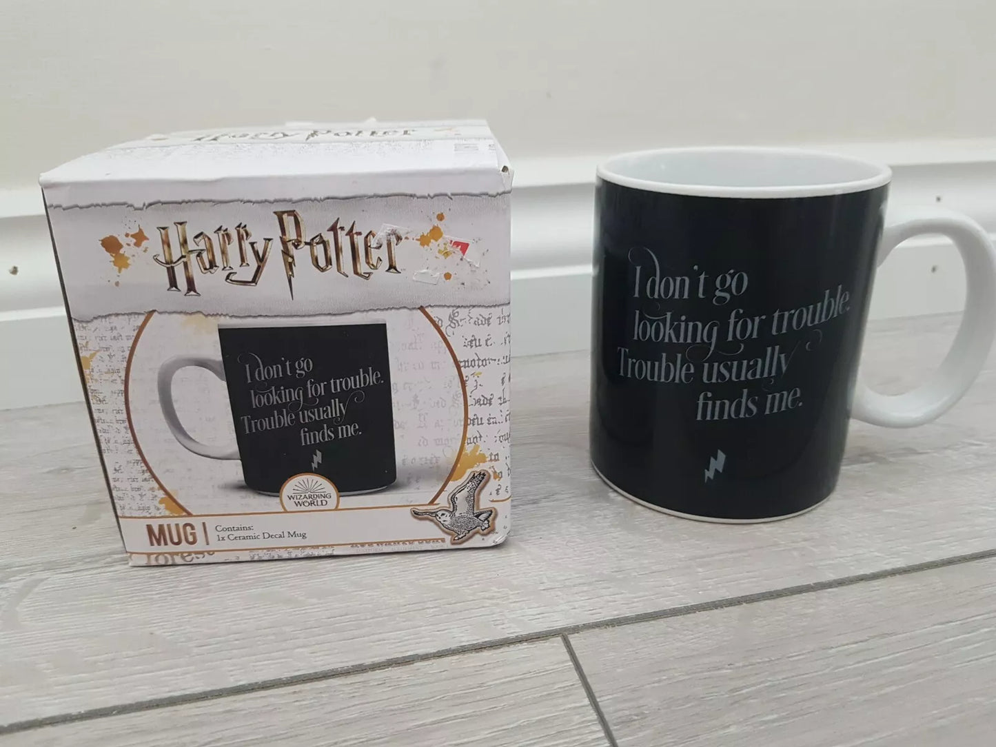 Harry Potter I Don't Go Looking For Trouble Heat Mug