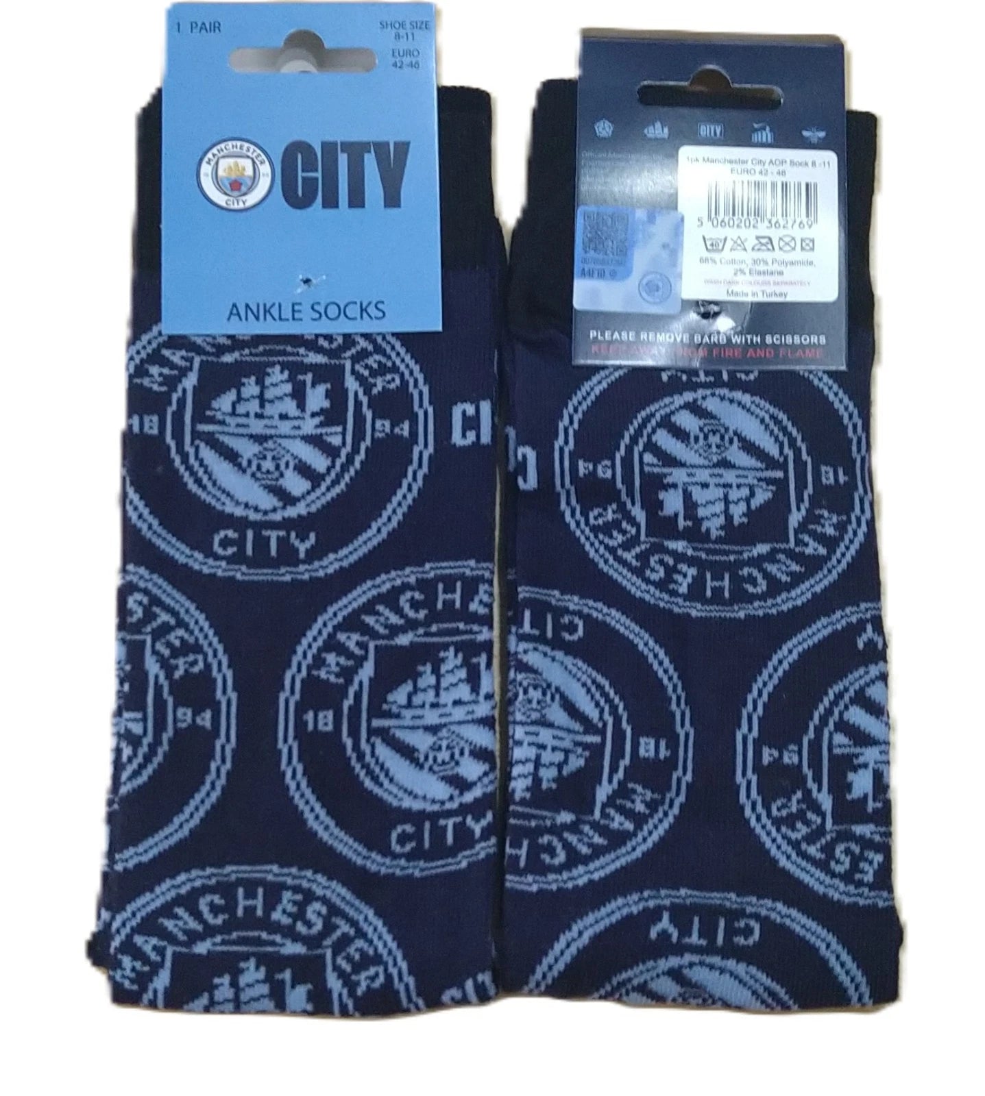Man City FC All Over Print Adult Socks 8 to 11