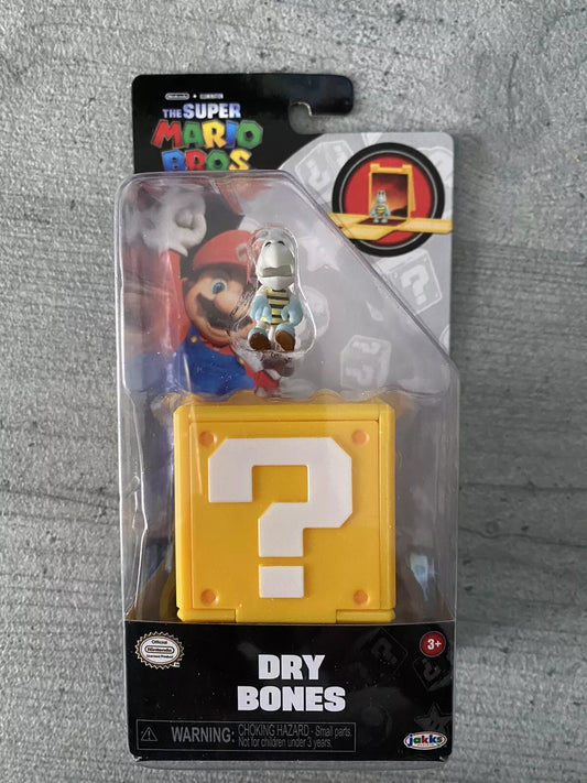 Super Mario Bros Movie Minifigure and Question Block - Dry Bones