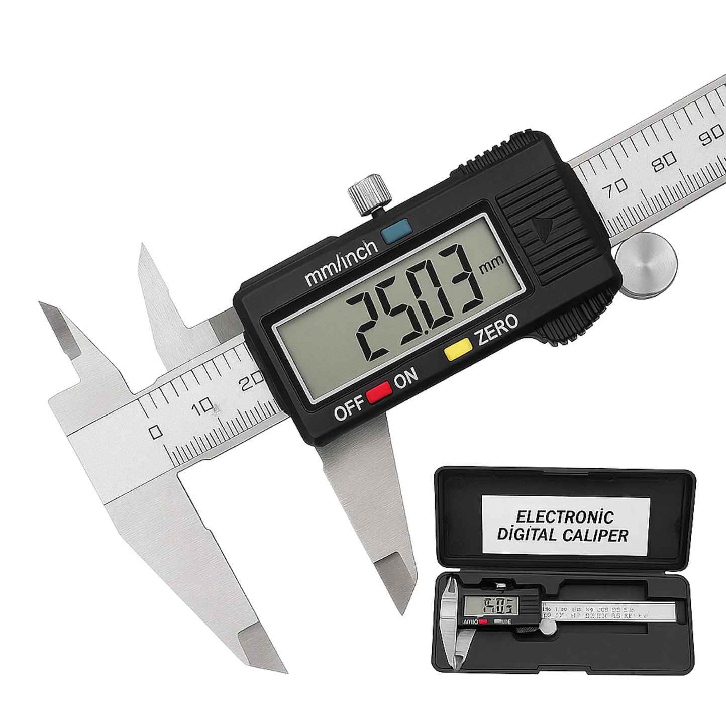 Digital Caliper Vernier Micrometer 150mm 6 Inch LCD Stainless Steel Tool