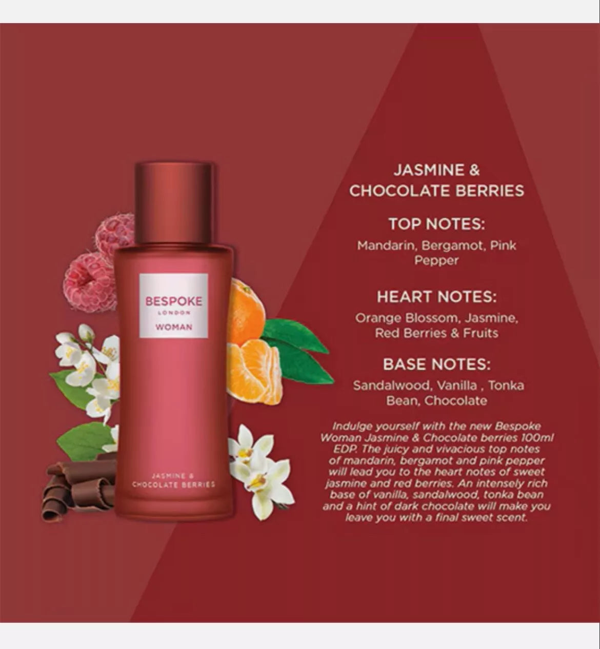 BESPOKE LONDON Jasmine & Chocolate Berries Rare EAU DE PARFUM 100ml