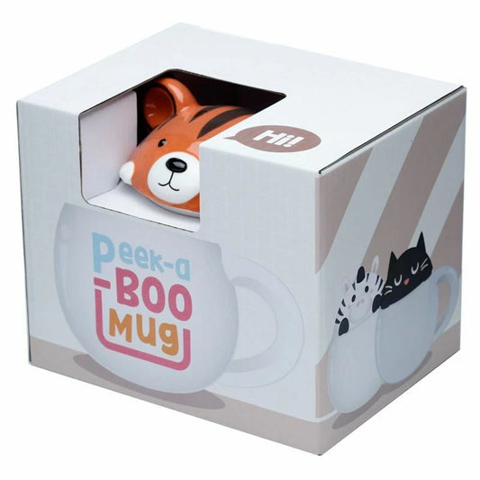 Adoramals Tiger Peeping Lid Ceramic Animal Mug