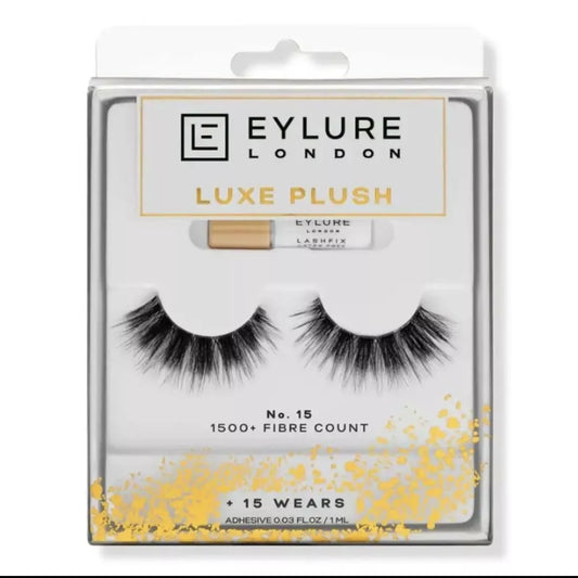 Eylure Luxe Plush No. 15 False Eyelashes 1500+ Fibre Count +15 Wears