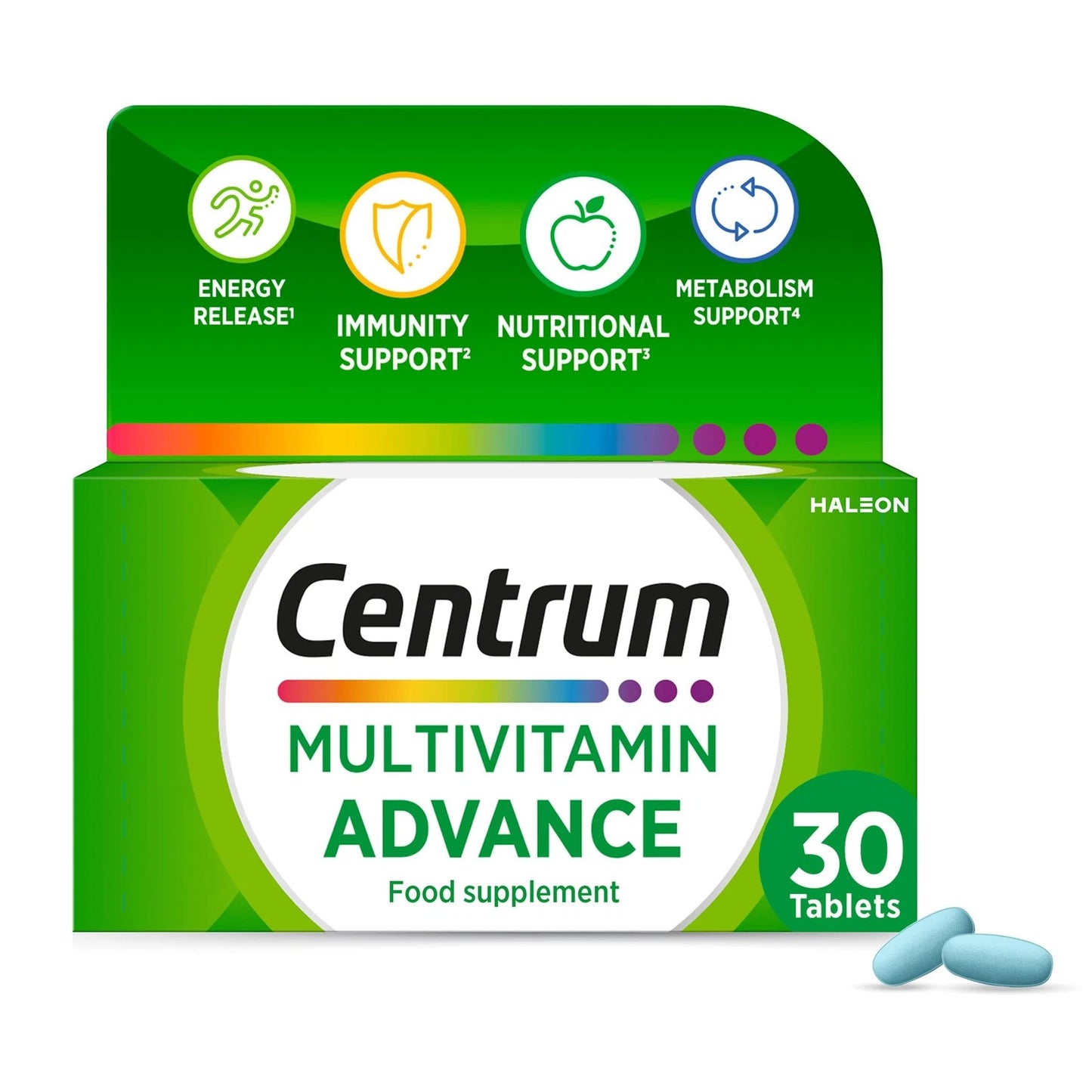 Centrum Advance Multivitamin & Mineral Supplements, 24 essential nutrients including vitamin D, C, Calcium, Daily Multivitamin Tablets, 30