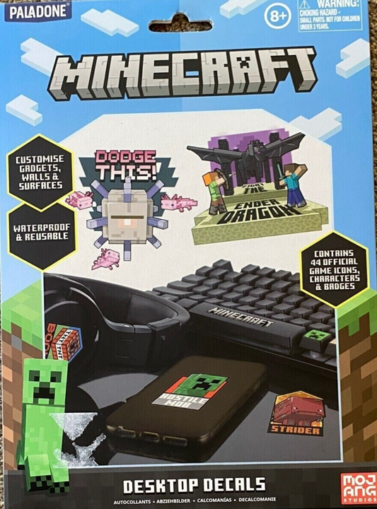 Paladone Minecraft Desktop Decals 44 Official Game Icons, Characters & Badges