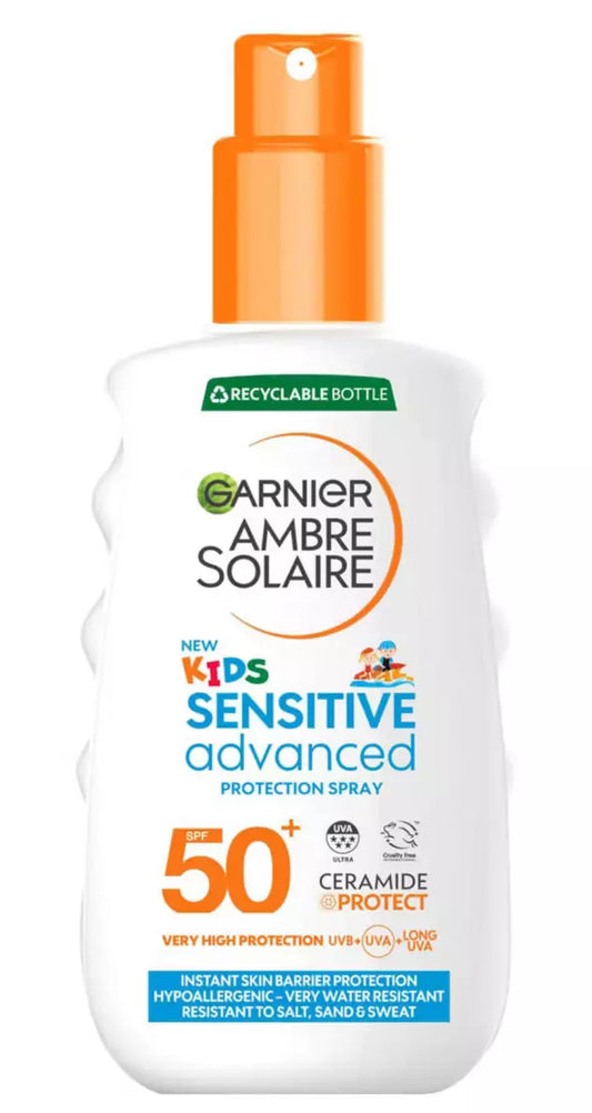 Garnier Ambre Solaire Kids SPF 50+ Sensitive Sun Cream Spray 150ml