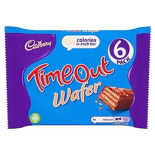 Cadbury Time Out Wafer Bars 6 x Single Treat Pack
